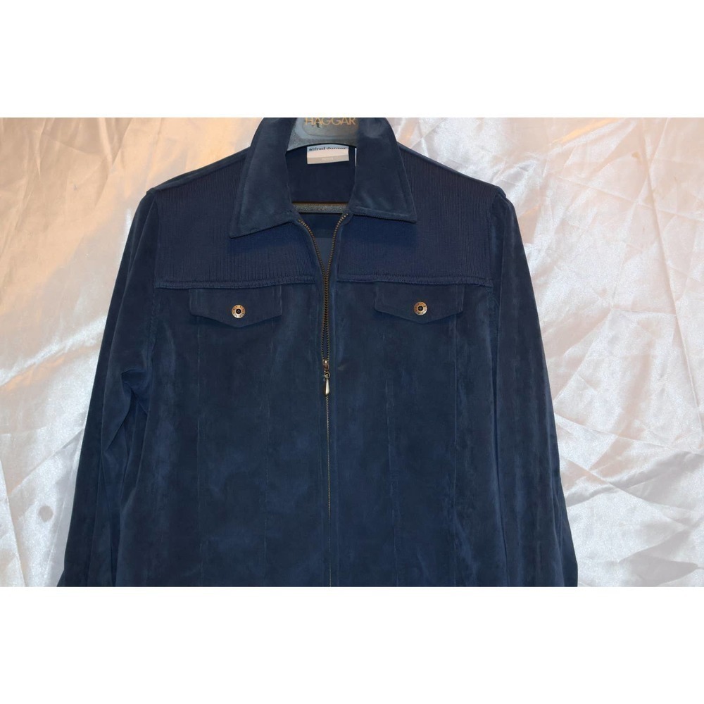 Alfred Dunner Women Size 10 Petite Jacket, Blue Corduroy